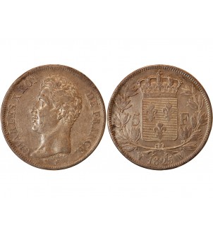 CHARLES X - 5 FRANCS ARGENT 1825 W LILLE 2