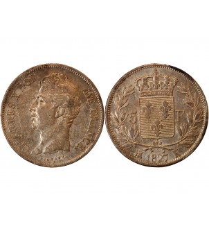 CHARLES X - 5 FRANCS ARGENT 1827 K BORDEAUX 2