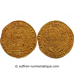 COMTE DE FLANDRE, LOUIS DE MÂLE - CHAISE D'OR AU LION 1346 / 1384