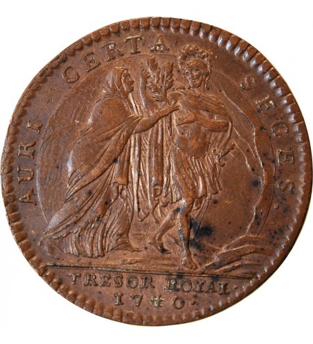 TRESOR ROYAL, LOUIS XV - JETON Cuivre 1740