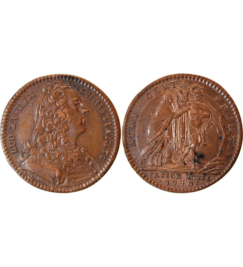 TRESOR ROYAL, LOUIS XV - JETON Cuivre 1740