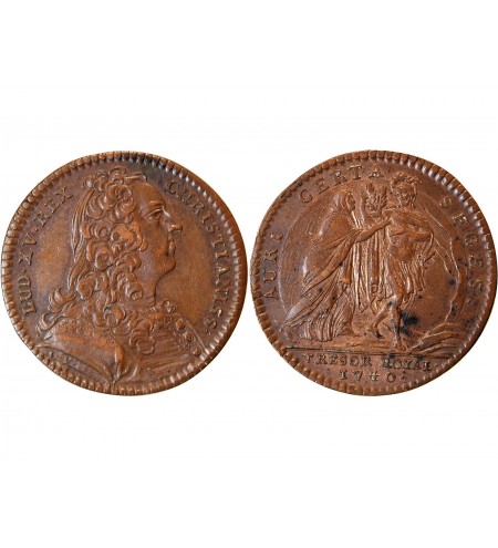 TRESOR ROYAL, LOUIS XV - JETON Cuivre 1740