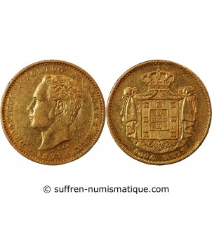 PORTUGAL, LOUIS Ier -  5000 REIS OR 1871﻿
