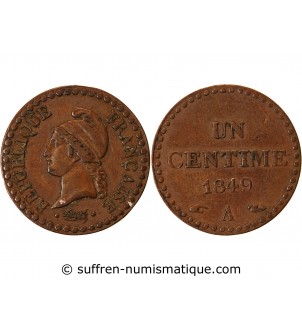 DUPRE - 1 CENTIME 1849 A PARIS﻿ "Avec accent"