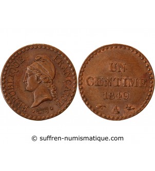 DUPRE - 1 CENTIME 1849 A PARIS﻿ "Avec accent"