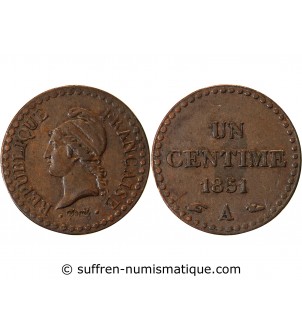 DUPRE - 1 CENTIME 1851 A PARIS﻿ "Avec accent"