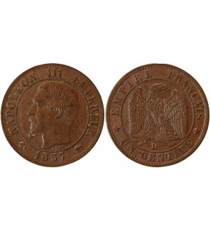 NAPOLEON III - 1 CENTIME 1857 D LYON RARE 2