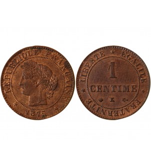 CERES - 1 CENTIME 1875 K BORDEAUX﻿ 2