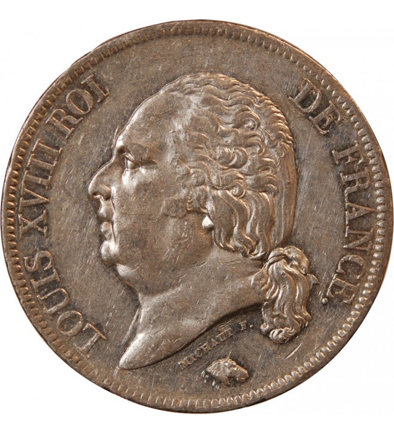 LOUIS XVIII - 5 FRANCS ARGENT 1817 A PARIS