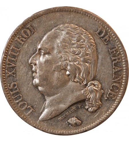 LOUIS XVIII - 5 FRANCS ARGENT 1817 A PARIS