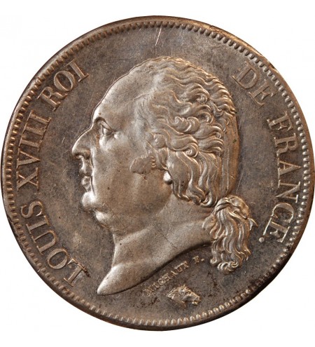 LOUIS XVIII - 5 FRANCS ARGENT 1823 B ROUEN