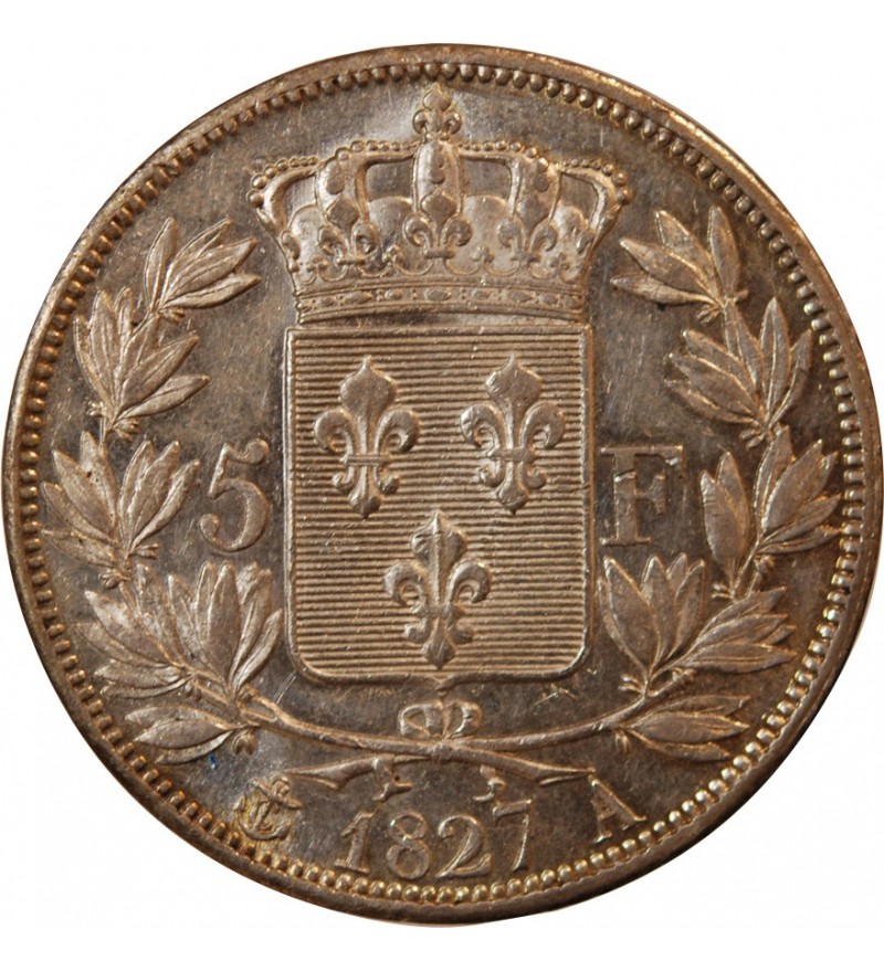 CHARLES X - 5 FRANCS ARGENT 1827 A PARIS