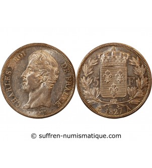 CHARLES X - 5 FRANCS ARGENT 1827 A PARIS