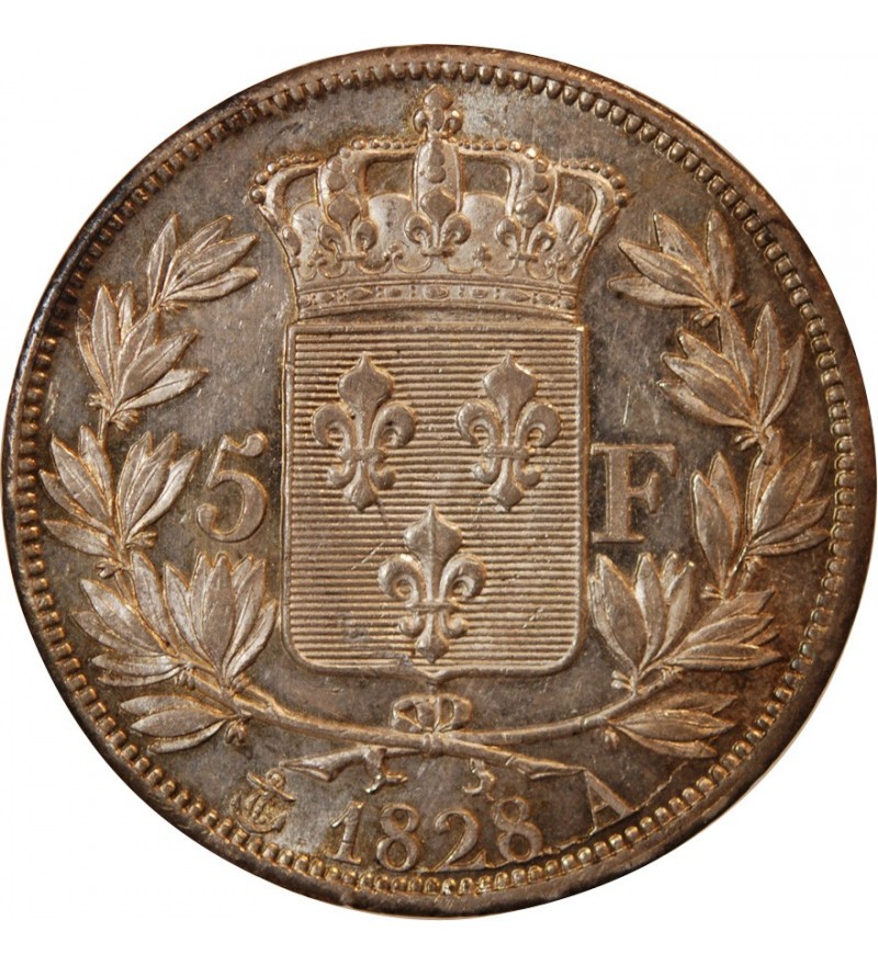 CHARLES X - 5 FRANCS ARGENT 1828 A PARIS
