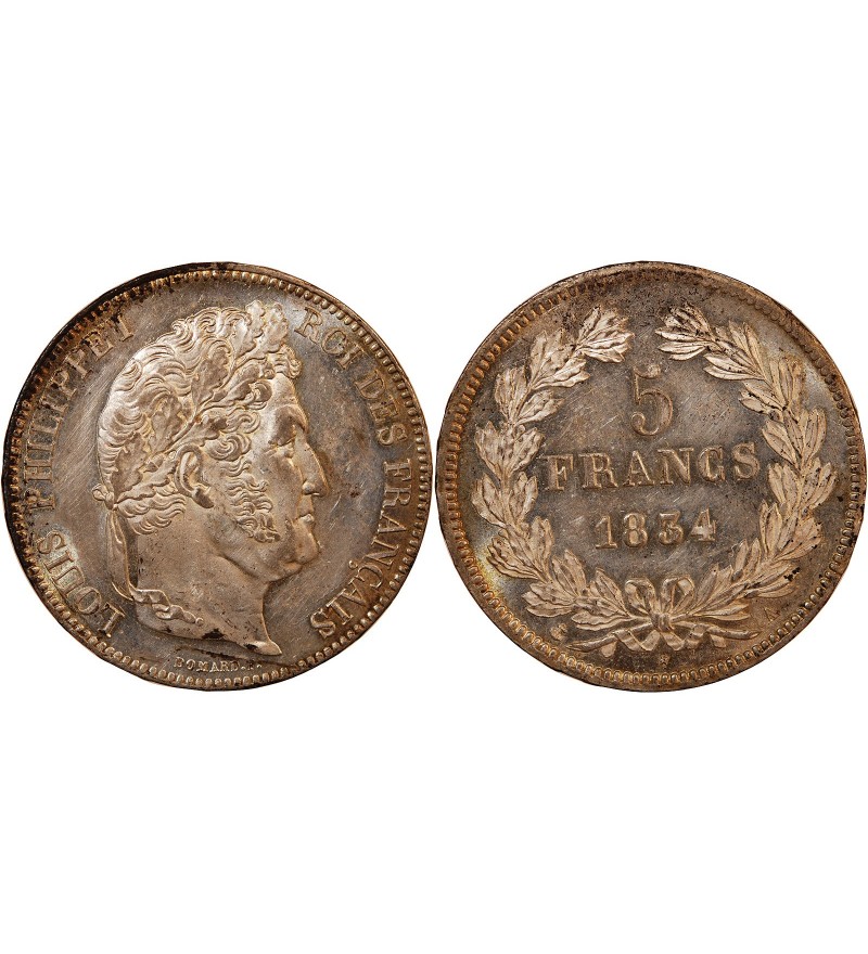 LOUIS PHILIPPE﻿ - 5 FRANCS ARGENT 1834 A PARIS