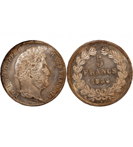 LOUIS PHILIPPE﻿ - 5 FRANCS ARGENT 1834 A PARIS