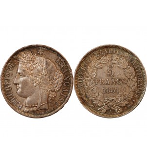 CERES - 5 FRANCS ARGENT 1851 A PARIS 2