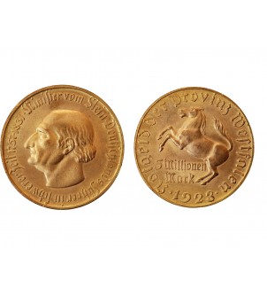 ALLEMAGNE, WESTPHALIE - 5 MILLIONS DE MARK BRONZE 1923 2