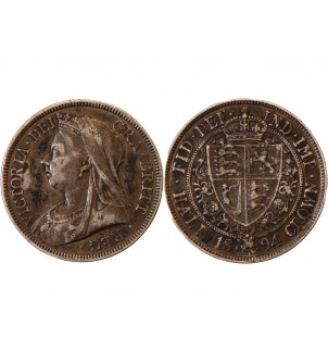 ANGLETERRE, VICTORIA - 1/2 CROWN ARGENT 1894 2