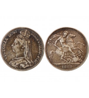 ANGLETERRE, VICTORIA - CROWN ARGENT 1889 2