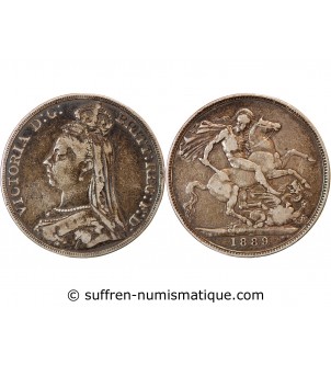 ANGLETERRE, VICTORIA - CROWN ARGENT 1889