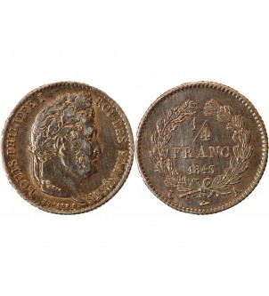 LOUIS PHILIPPE﻿ - 1/4 FRANC ARGENT 1843 A PARIS 2