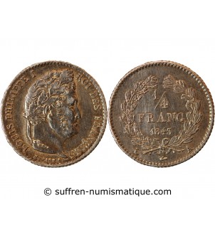 LOUIS PHILIPPE﻿ - 1/4 FRANC ARGENT 1843 A PARIS