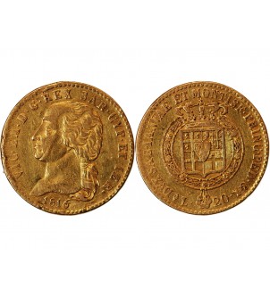 ITALIE, VICTOR EMMANUEL Ier﻿ - 20 LIRE OR 1816 2