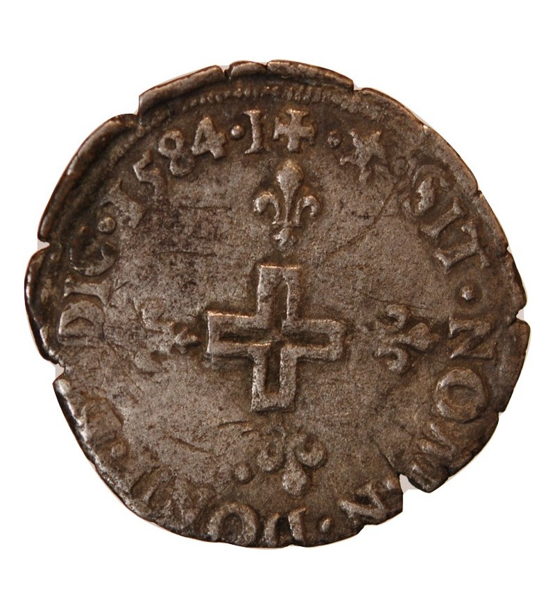 HENRI III - DOUBLE SOL PARISIS BILLON 1584 I LIMOGES