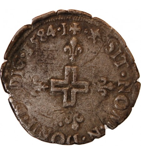 HENRI III - DOUBLE SOL PARISIS BILLON 1584 I LIMOGES