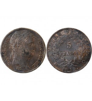 NAPOLEON I﻿ - 5 FRANCS ARGENT 1813 Q PERPIGNAN 2