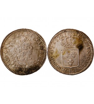 LOUIS XV - ECU DE FRANCE 1721 E TOURS 2