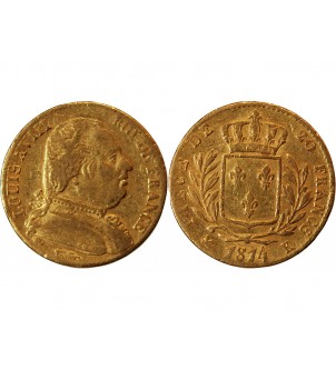 LOUIS XVIII - 20 FRANCS OR 1814 K BORDEAUX 2