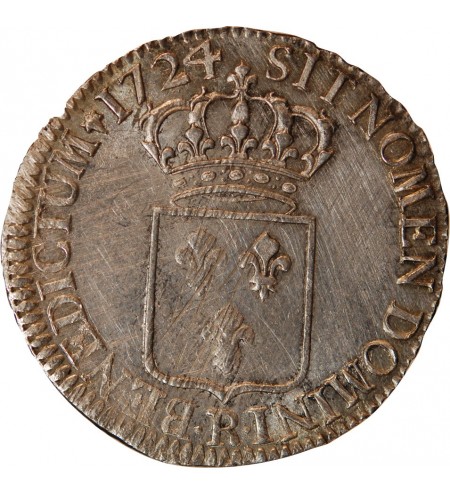 LOUIS XV - ECU DE FRANCE 1724 R ORLEANS R5