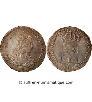 LOUIS XV - ECU DE FRANCE 1724 R ORLEANS R5