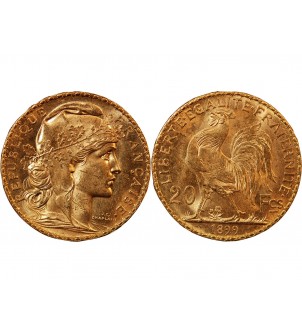 MARIANNE, COQ - 10 FRANCS OR 1907﻿ 2