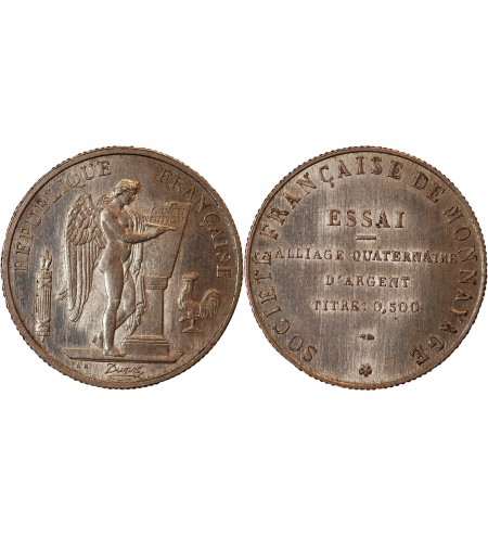 III République, ESSAI MODULE DE 10 FRANCS ARGENT 1929