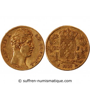 CHARLES X - 20 FRANCS OR 1828 A PARIS "4,5 Feuilles"﻿