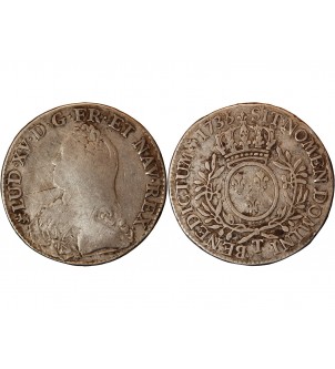 LOUIS XV - ECU AUX BRANCHES D'OLIVIER 1735 T NANTES R1 2
