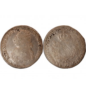 LOUIS XVI - ECU AUX BRANCHES D'OLIVIER 1778 M TOULOUSE R1 2