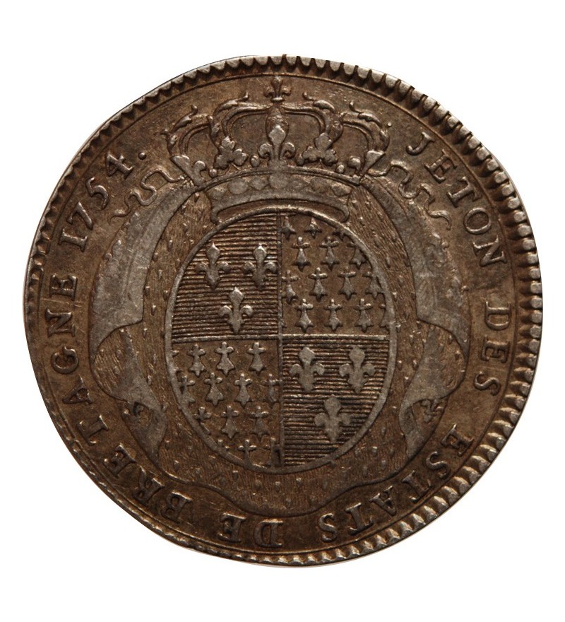 France JETONS DES ETATS DE BRETAGNE LOUIS XV 1754 RENNES DANIEL N°102