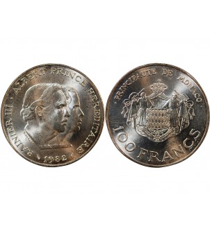 MONACO, RAINIER III ET ALBERT - 10 FRANCS ARGENT 1982 2