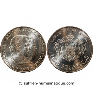 MONACO, RAINIER III ET ALBERT - 10 FRANCS ARGENT 1982