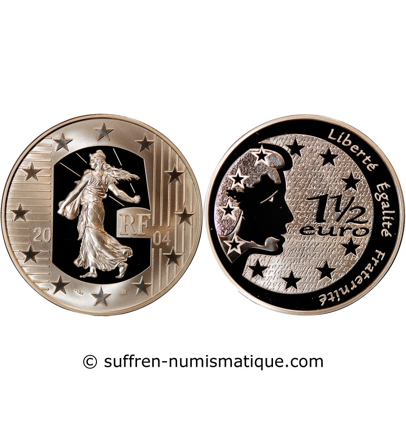 FRANCE, SEMEUSE - 1,5 EURO ARGENT 2004 BE