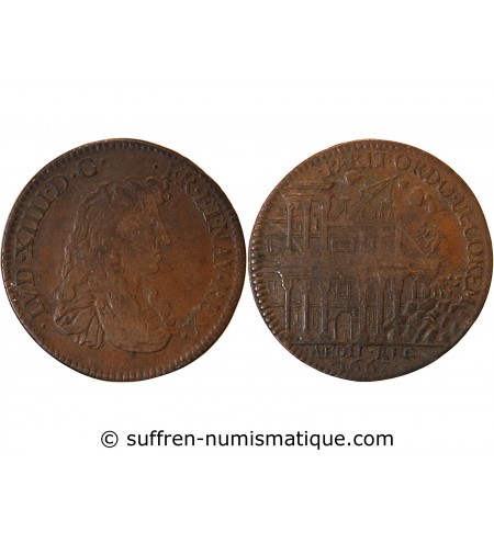 BATIMENTS DU ROI, LOUIS XIV - JETON 1667 Démolition de la colonade du louvre