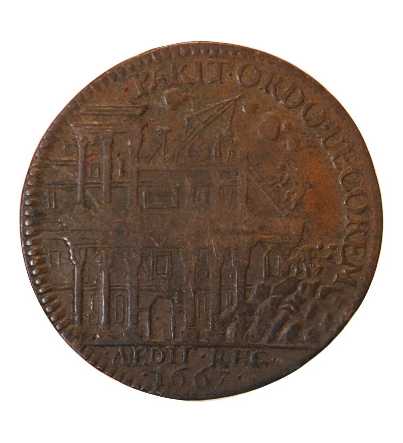 BATIMENTS DU ROI, LOUIS XIV - JETON 1667 Démolition de la colonade du louvre