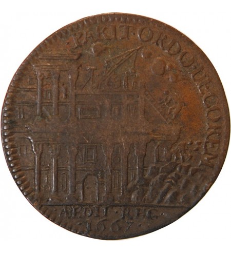 BATIMENTS DU ROI, LOUIS XIV - JETON 1667 Démolition de la colonade du louvre