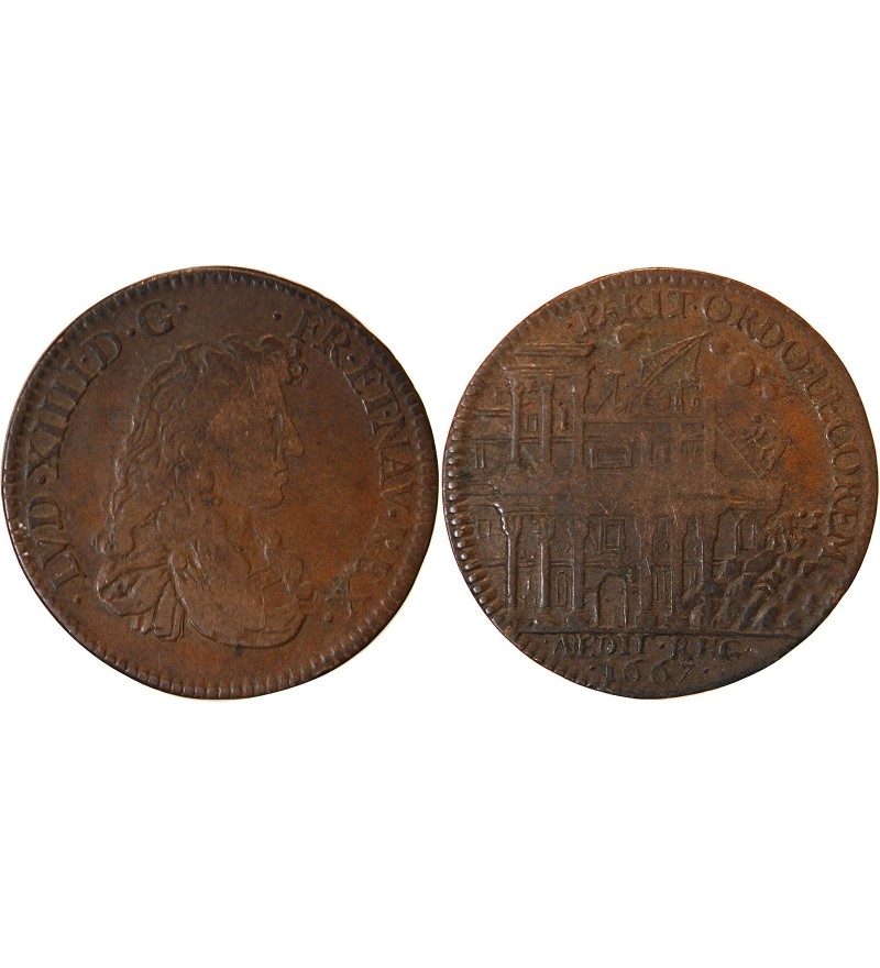 BATIMENTS DU ROI, LOUIS XIV - JETON 1667 Démolition de la colonade du louvre