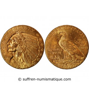 USA, INDIEN - 5 DOLLARS OR 1913