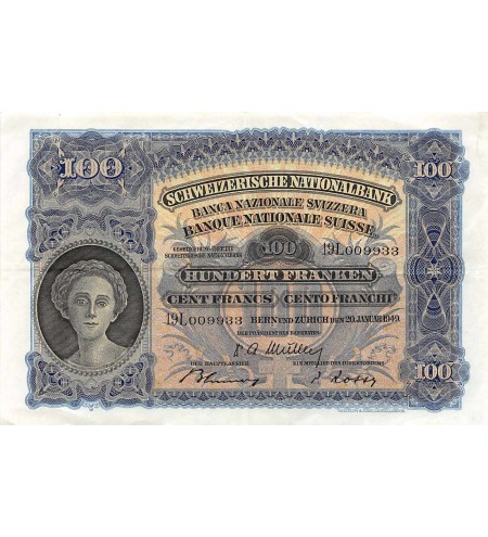 SUISSE - 100 FRANKEN / 100 FRANCS 20.01.1949 Série 19L